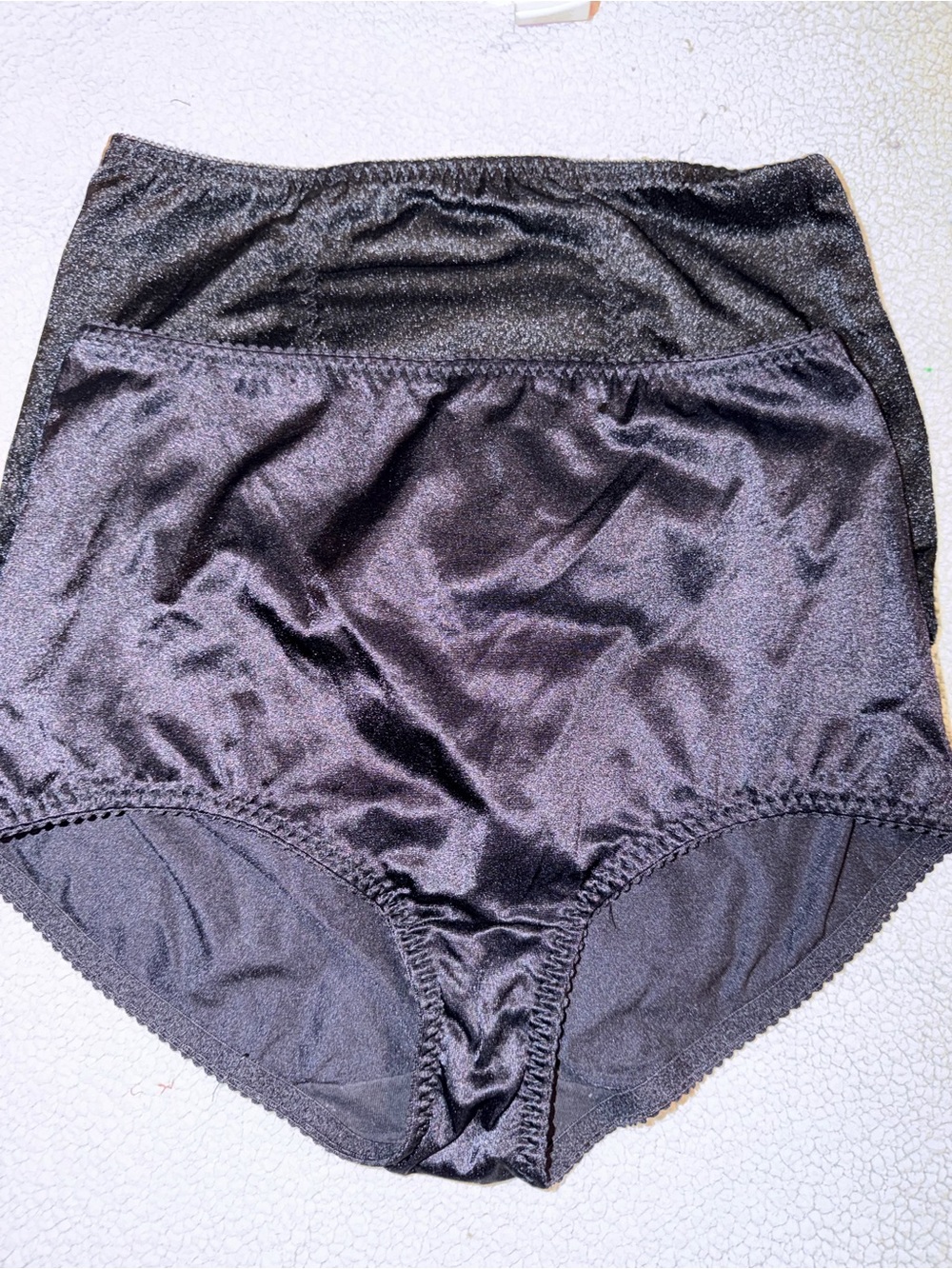 Bundle of two High-Waist Black Satin Briefs - Women Intimates